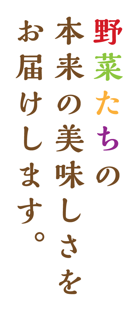 野菜たちの本来の美味しさをお届けします。